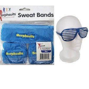 Morphsuits 3-pc BLUE Sweatband Costume Set with Sunglasses